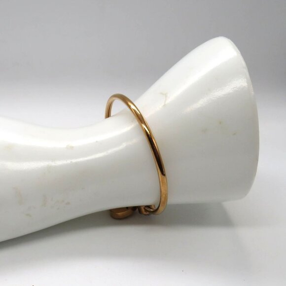 Heartbeat Bracelet Heart Gold Tone Clear Crystal Bangle Love Valentine - Picture 6 of 11